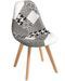 Chaise patchwork gris et blanc et pieds hêtre naturel Karoli - Photo n°1