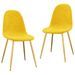 Chaise pieds métal doré et assise velours jaune Skyla - Lot de 2 - Photo n°1
