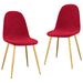 Chaise pieds métal doré et assise velours rouge Skyla - Lot de 2 - Photo n°1