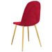 Chaise pieds métal doré et assise velours rouge Skyla - Lot de 2 - Photo n°6