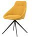 Chaise pivotante à 180º avec accoudoirs tissu jaune moutarde et pieds métal noir Kalo - Photo n°1