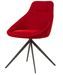 Chaise pivotante à 180º avec accoudoirs tissu rouge et pieds métal noir Kalo - Photo n°1