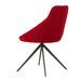 Chaise pivotante à 180º avec accoudoirs tissu rouge et pieds métal noir Kalo - Photo n°2