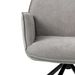 Chaise pivotante à 360º avec accoudoirs tissu gris clair et pieds métal noir Larko - Photo n°5