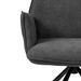 Chaise pivotante à 360º avec accoudoirs tissu gris foncé et pieds métal noir Larko - Photo n°5