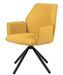 Chaise pivotante à 360º avec accoudoirs tissu jaune moutarde et pieds métal noir Larko - Photo n°1