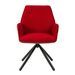 Chaise pivotante à 360º avec accoudoirs tissu rouge et pieds métal noir Larko - Photo n°3