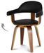 Chaise pivotante avec accoudoirs simili cuir noir et bois Kasual - Photo n°1