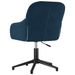 Chaise pivotante de bureau Bleu Velours - Photo n°5