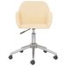 Chaise pivotante de bureau Crème Tissu - Photo n°3