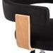 Chaise pivotante de bureau Noir Bois courbé et similicuir 4 - Photo n°6