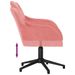 Chaise pivotante de bureau Rose Velours - Photo n°6