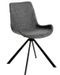 Chaise pivotante tissu gris et pieds acier noir Ella - Lot de 2 - Photo n°1