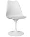 Chaise pivotante Tulipa - Blanche avec coussin en simili cuir - Photo n°1