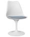 Chaise pivotante Tulipa - Blanche avec coussin en simili cuir - Photo n°1