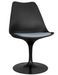 Chaise pivotante TULIPA Premium noire – Coussin en simili cuir – Pied central en acier noir brillant – Version renforcée haut de gamme - Photo n°1