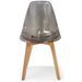 Chaise plexiglass gris fumé et pieds bois naturel Oxy - Lot de 2 - Photo n°2