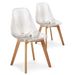Chaise plexiglass transparent et pieds bois naturel Oxy - Lot de 2 - Photo n°1