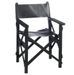 Chaise pliante avec accoudoirs cuir et bois massif noir Liath - Photo n°1