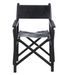 Chaise pliante avec accoudoirs cuir et bois massif noir Liath - Photo n°2