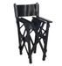 Chaise pliante avec accoudoirs cuir et bois massif noir Liath - Photo n°5