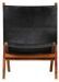 Chaise pliante cuir noir et acacia laqué Manilou - Photo n°2
