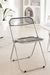 Lot de 4 chaises pliantes métal chromé et polycarbonat transparent KIVA - Photo n°1