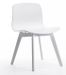 Chaise polypropylène avec pieds en hêtre teintés blanc Andy- Lot de 2 - Photo n°2