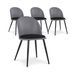 Chaise polypropylène gris et pieds métal noir Shura - Lot de 4 - Photo n°1