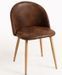 Chaise rembourrée simili cuir marron vintage et pieds acier naturel Kiluma - Photo n°1