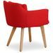 Chaise scandinave avec accoudoir tissu rouge Kendi - Lot de 2 - Photo n°5