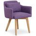 Chaise scandinave avec accoudoir tissu violet Kendi - Lot de 2 - Photo n°2