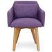 Chaise scandinave avec accoudoir tissu violet Kendi - Lot de 2 - Photo n°3