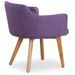 Chaise scandinave avec accoudoir tissu violet Kendi - Lot de 2 - Photo n°5