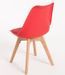 Chaise scandinave avec coussin simili rouge Genève - Lot de 2 - Photo n°3