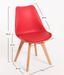 Chaise scandinave avec coussin simili rouge Genève - Lot de 2 - Photo n°4