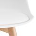 Chaise scandinave blanc avec coussin simili cuir et pieds hêtre naturel Karena - Photo n°6