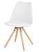 Chaise scandinave blanche assise coussin simili cuir Norda - Photo n°1