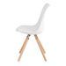 Chaise scandinave blanche assise coussin simili cuir Norda - Photo n°4