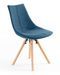 Chaise scandinave bleue en tissu avec pieds en hêtre naturel Laura- Lot de 2 - Photo n°6