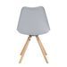 Chaise scandinave gris assise coussin simili cuir Norda - Photo n°5