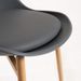 Chaise scandinave grise avec coussin simili cuir gris et pieds bois naturel Keny - Photo n°5