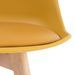 Chaise scandinave moutarde avec coussin simili cuir et pieds hêtre naturel Karena - Photo n°6
