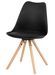 Chaise scandinave noir assise coussin simili cuir Norda - Photo n°1