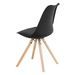 Chaise scandinave noir assise coussin simili cuir Norda - Photo n°2