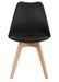 Chaise scandinave noir avec coussin simili cuir et pieds hêtre naturel Karena - Photo n°3