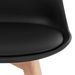 Chaise scandinave noir avec coussin simili cuir et pieds hêtre naturel Karena - Photo n°6
