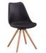 Chaise scandinave noire assise coussin simili cuir Norda - Lot de 2 - Photo n°1