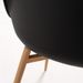 Chaise scandinave noire avec coussin simili cuir noir et pieds bois naturel Keny - Photo n°5