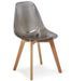 Chaise scandinave plexiglass gris fumé et naturel Oxy - Lot de 4 - Photo n°2